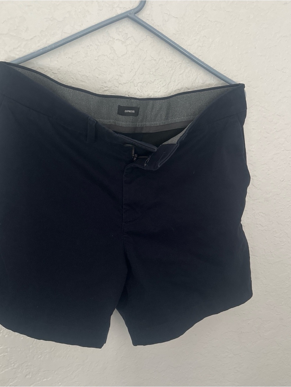 Express Men's Black Flat-Front Chino Shorts